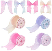 Set di decorazioni a gradient con filo organza 40 metri - Materiale premium polyester - Decorazioni per fiori - Set di filo decorativo - Pacchetti di regalo