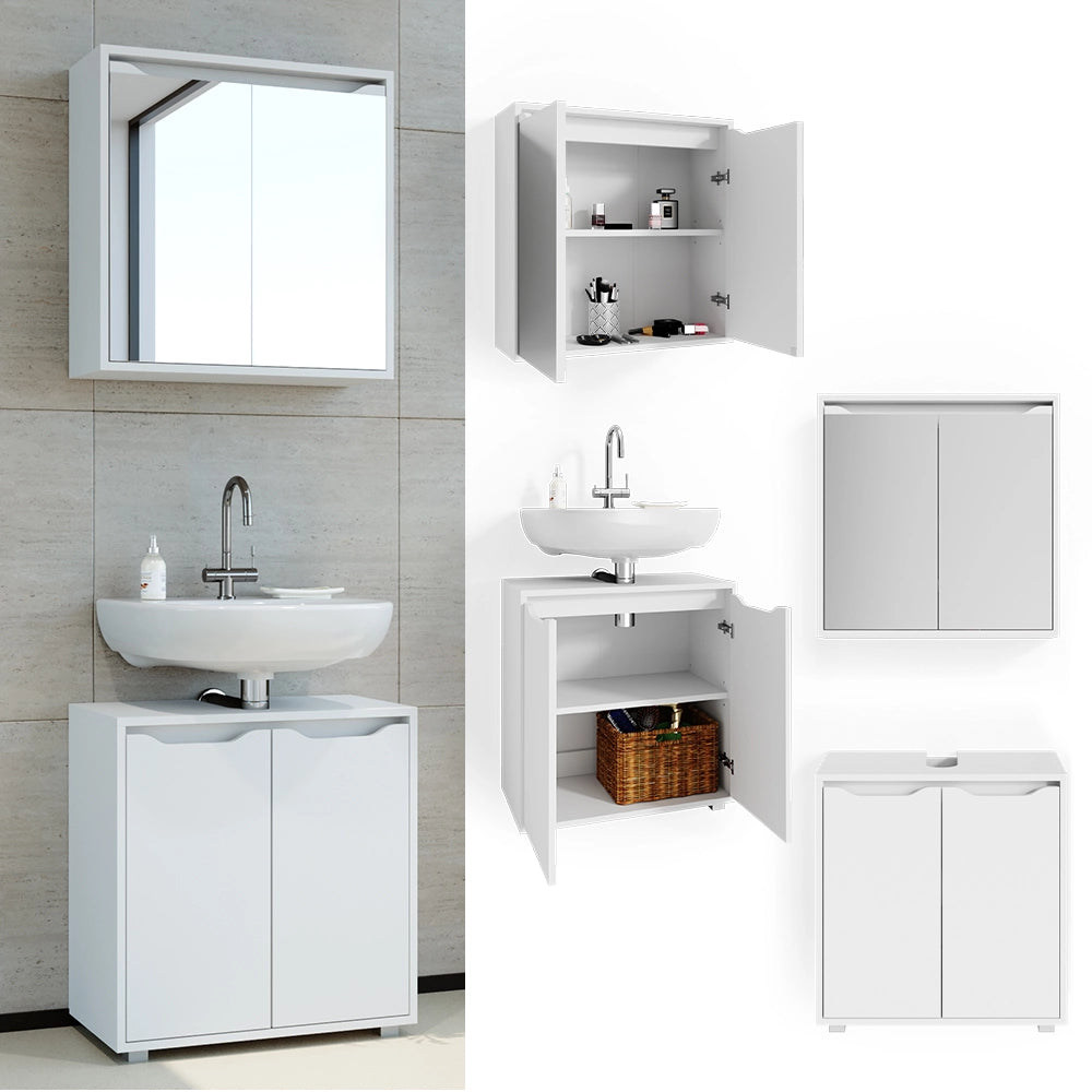 Vicco Set mobili bagno Bianco 2 parti