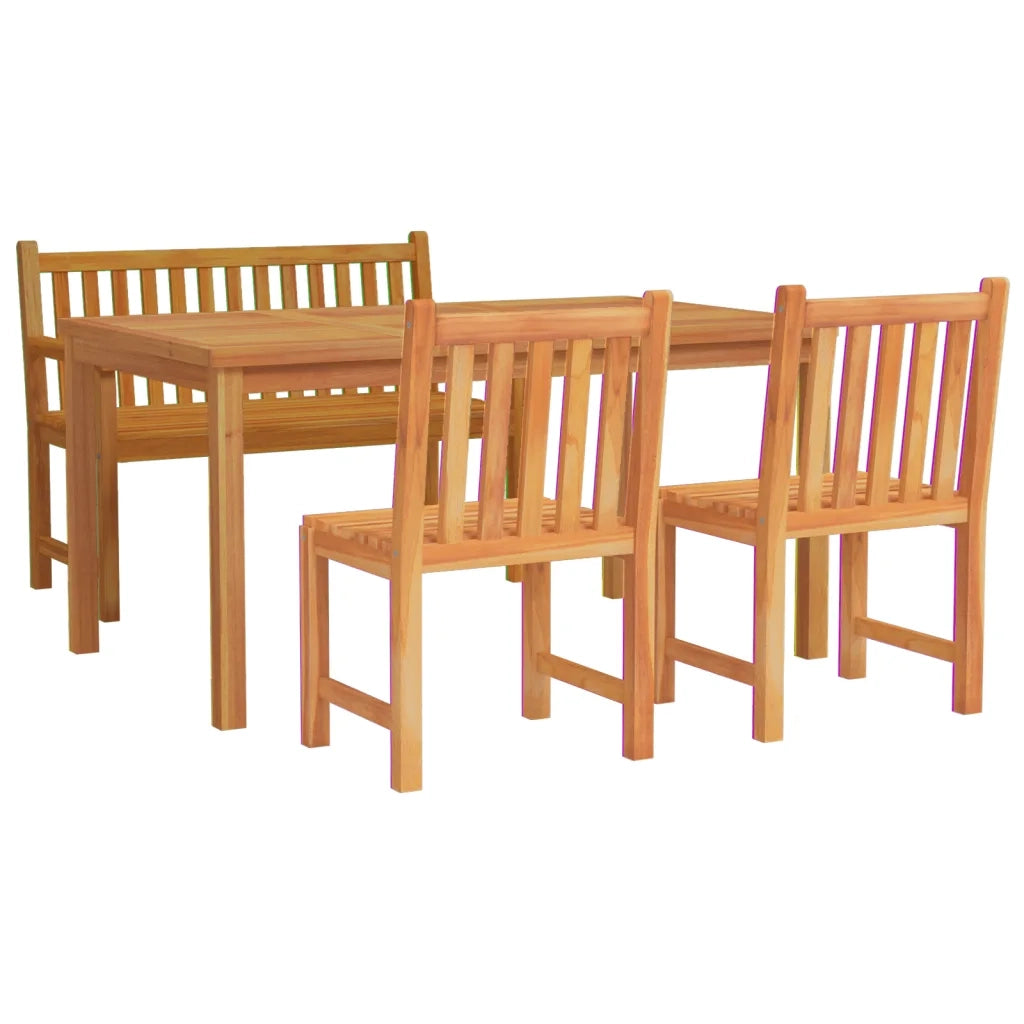 Set da Pranzo per Giardino 4 pz in Legno Massello di Teak 3157154