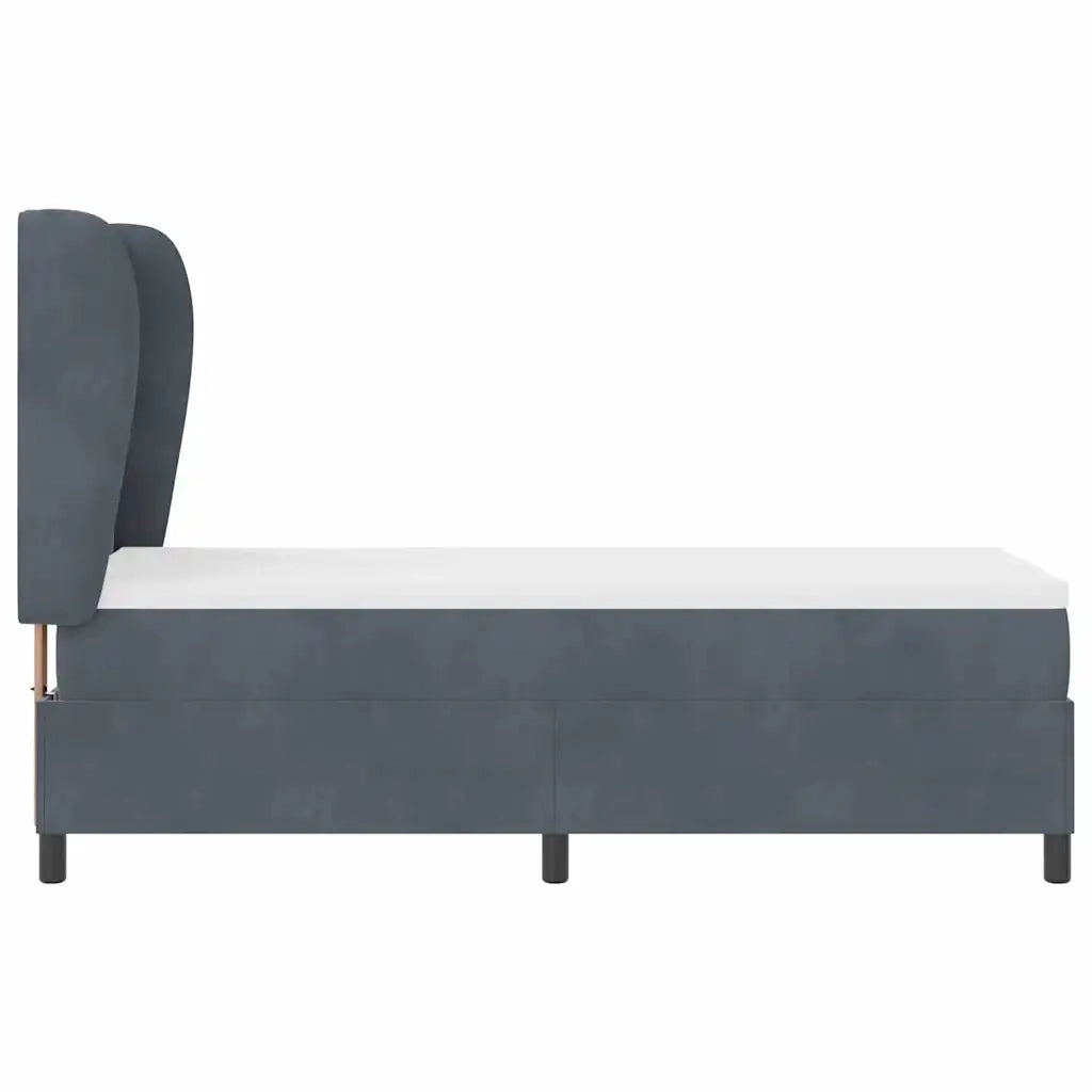Letto a molle con materasso Grigio scuro 200 x 80 cm Poliestere 3340953