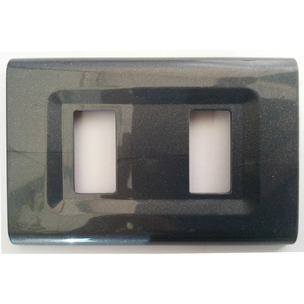 Trade Shop - Placchette Placche In Abs Serie Magic Elite Bticino Compatibili Color Copriprese - Antracite -2 Fori     -