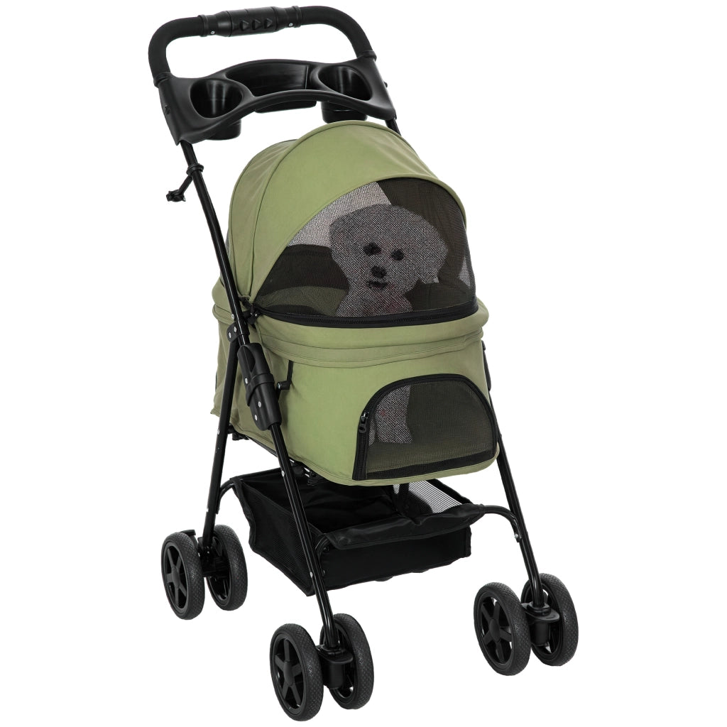 Carrello per Cani Pieghevole ¨C zephmum ¨C Khaki 67x45x96 cm