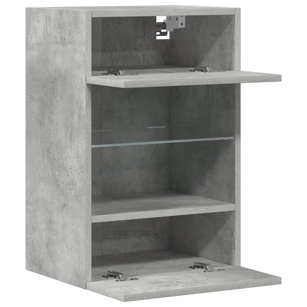 Mobili da parete con luci LED per TV 2pz | Armadietto TV | Mobile Porta TV Grigio Cemento 40x30x60,5cm