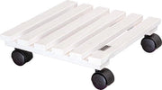 Carrello per piante 29 x 29 x 8 cm - carrello per fiori - legno FSC certificato - bianco - 100 kg di capacità di carico