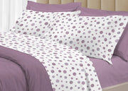 Completo Lenzuola Letto 100% Cotone Made Italy 3027 Disegno Dandy - Piazza E Mezza - Rosa