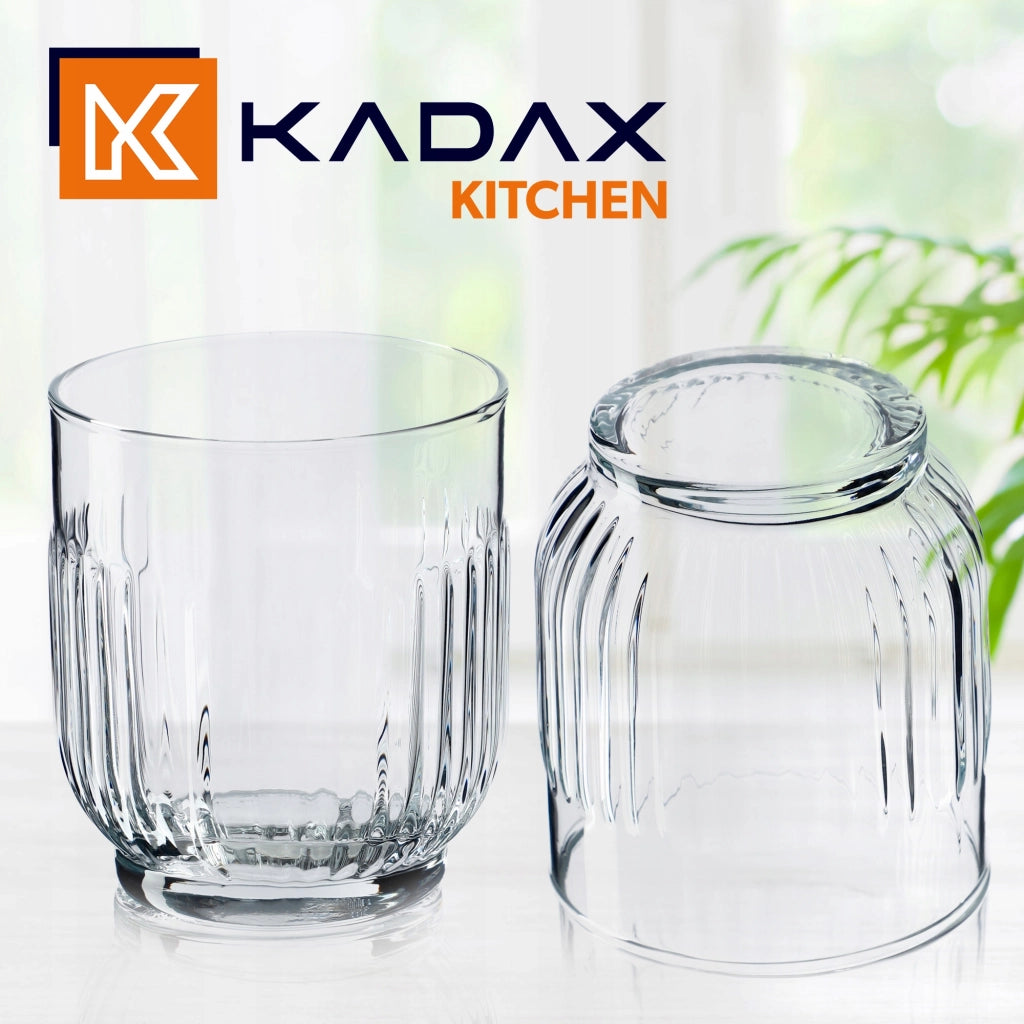 Bicchieri KADAX per bevande, whisky, succhi di frutta, set da 6 bicchieri, 330 ml