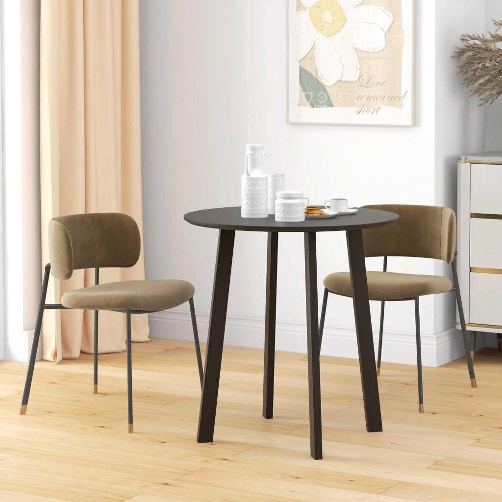Tavolo da pranzo per 2 persone, bianco, metallo ¨C Zephmum ¨C ?72x75 cm