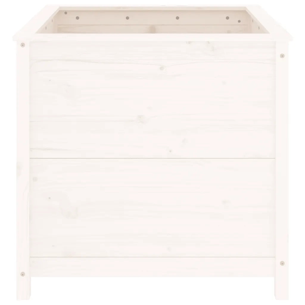 Fioriera da Giardino Bianca 82,5x82,5x78cm Legno Massello Pino 825304