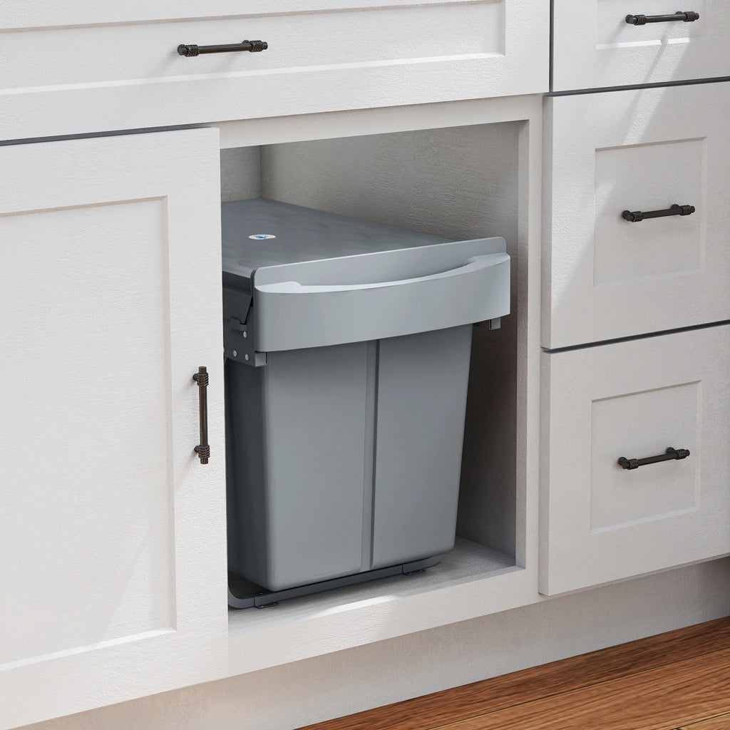 Cestino Sottolavabo 2 Contenitori Estraibili Riciclaggio 20 L ¨C Zephmum ¨C Grigio