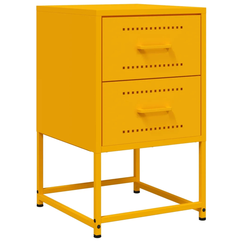 Comodino Giallo Senape 36x39x60,5 cm in Acciaio
