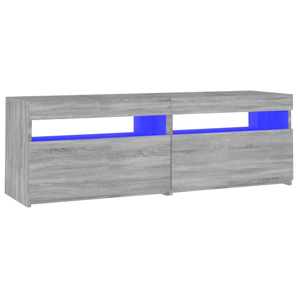 Mobile TV multimediale mensola TV credenza mobile TV sala da pranzo soggiorno camera da letto con luci LED Sonoma 120 x 35 x 40 cm grigio 02_0026800
