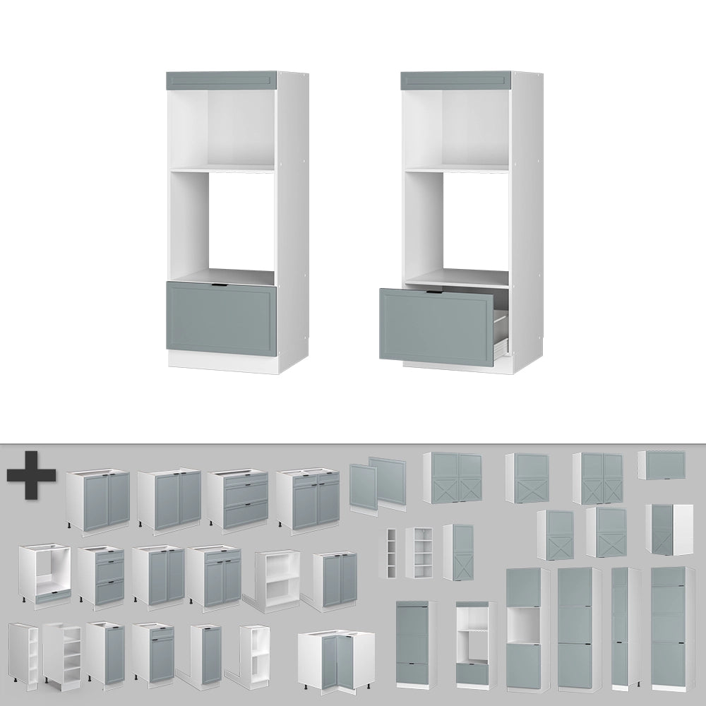 Vicco Set mobili bagno Blu-grigio chiaro 60 cm aperto