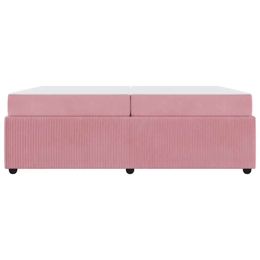 Struttura del letto con materasso Rosa 200 x 200 cm Tessuto 3398443
