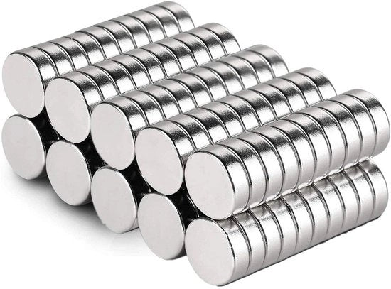 Mini Magnetici Neodymium, 6mm x 1,3mm, Magneti Ronde Forti, per Whiteboard, Pannelli Ferro, Tabelloni Magnetici, Frigoriferi, Porte, Carte, Schedari (100 pezzi)