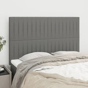 Testiera-Testata Decorativa Grigio Scuro 144x5x118/128 cm Tessuto 118118
