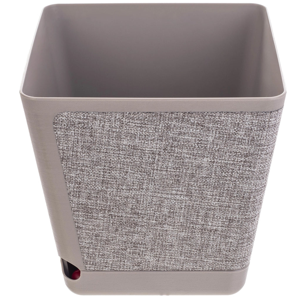 Copertura per vaso da fiori KADAX con supporto quadrato, tessuto fantasia tortora, 30 cm