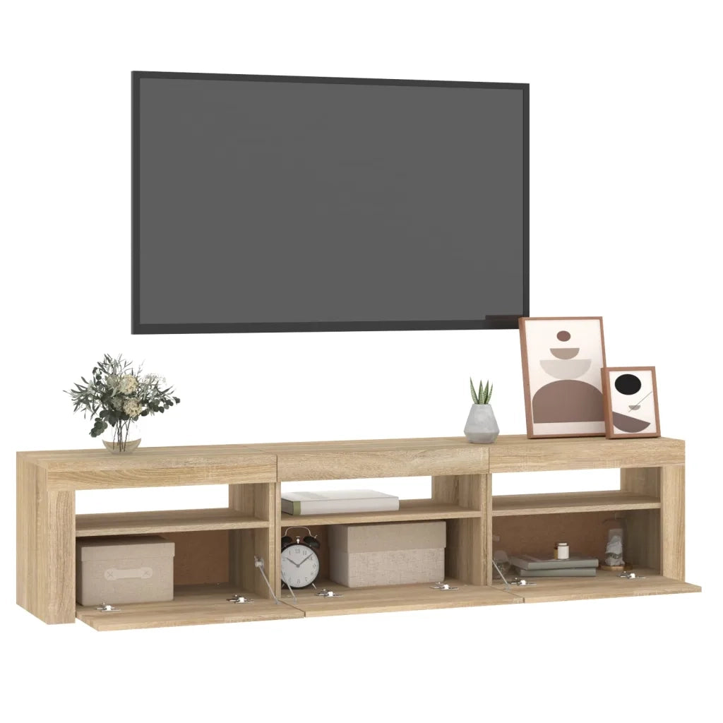 Mobile Porta TV con Luci LED-Mobile per TV-Credenza TV Rovere Sonoma 180x35x40 cm