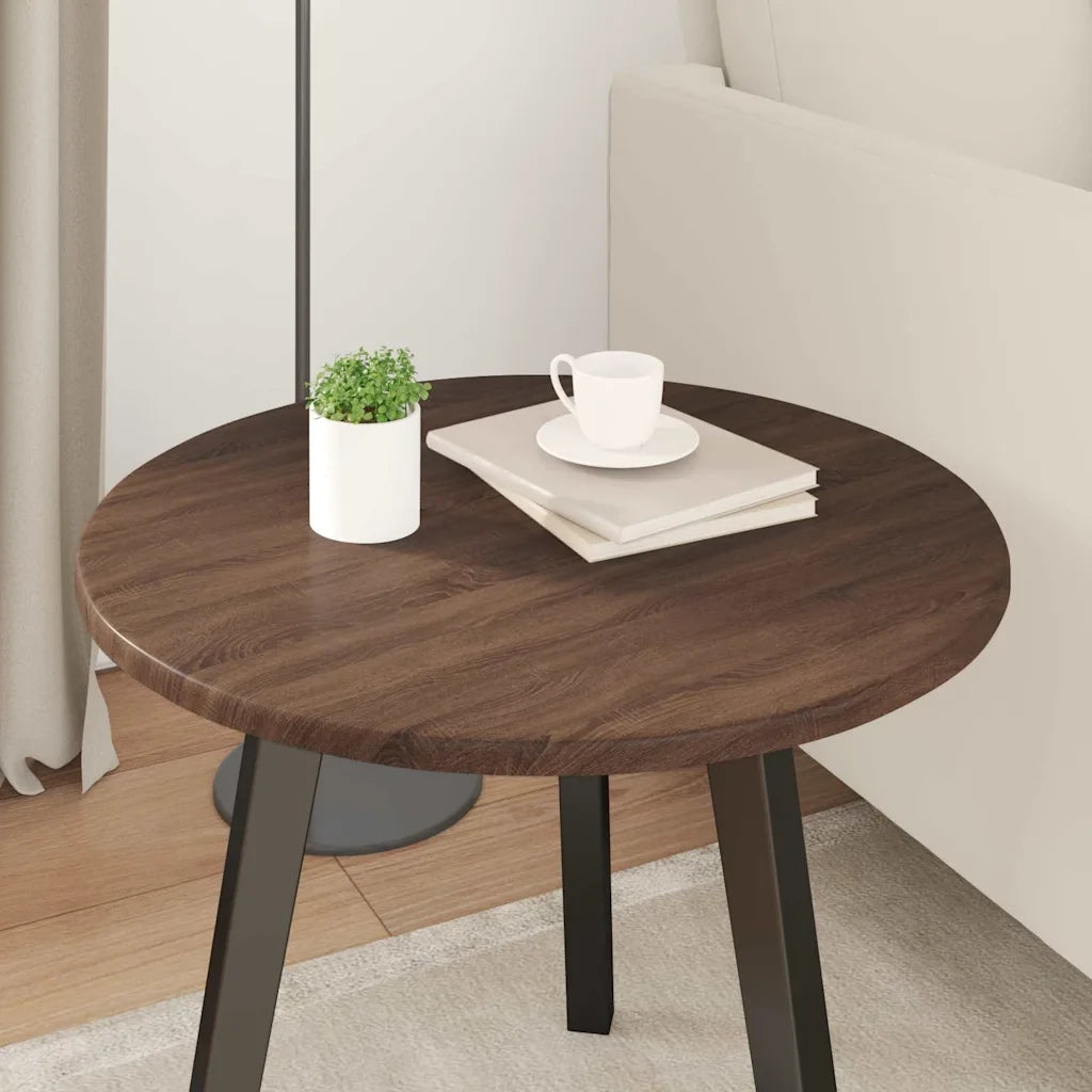 Piano del tavolo Rovere marrone Ø 50 x 1,5 cm Legno multistrato