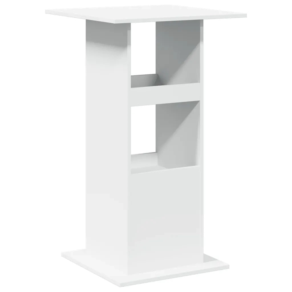 Tavolo Bar con Portaoggetti Bianco 60x60x102 cm in Truciolato