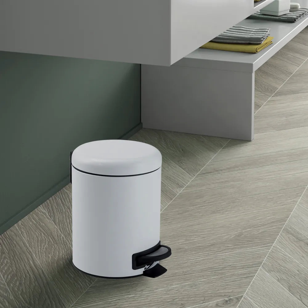 Portarifiuti 3LT in acciaio inox bianco opaco | Potty