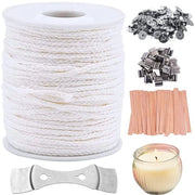 Fili di cotone per candele in cotone biologico - 61m - 100 contenitori per candele - set di preparazione per candele