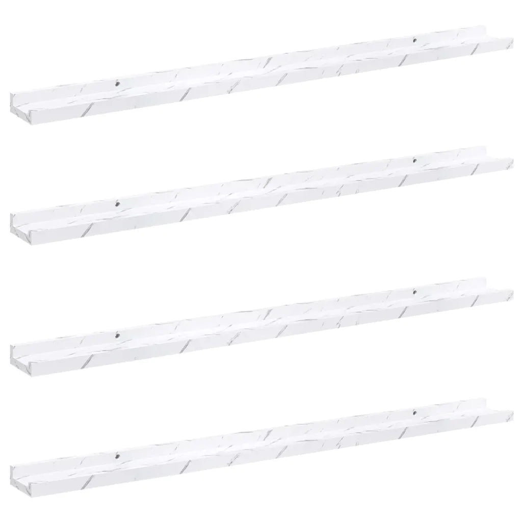 Scaffale da parete 4 pcs Marmo Bianco 100 x 9 x 3 cm
