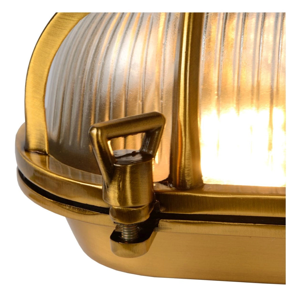 Applique esterna Lucide Dudley E27 IP65 oro vetro 1L