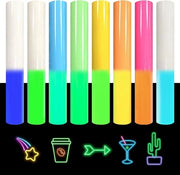 Set di 8 strisce di carta da stiro illuminante - Folioplastico di alta qualità per tessuti Sottile e elastico vinile fluorescente per magliette, cappelli, borse e altro