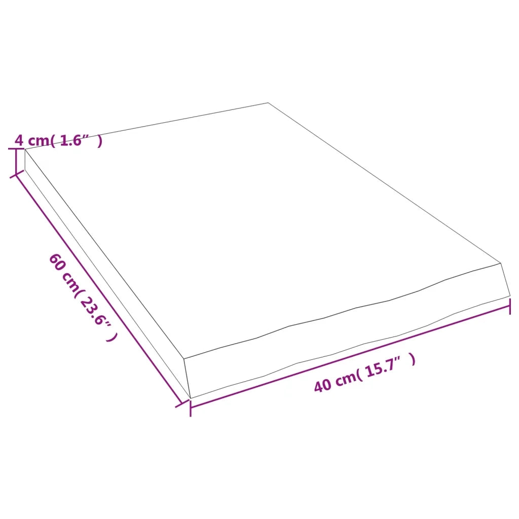 Piano Bagno Marrone 40x60x(2-4) cm Legno Massello Trattato 3156099