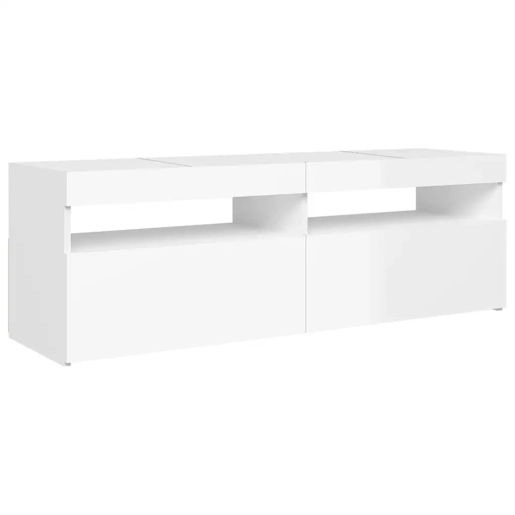 Mobile Porta TV con Luci LED Bianco Lucido 120x35x40 cm cod mxl 53318