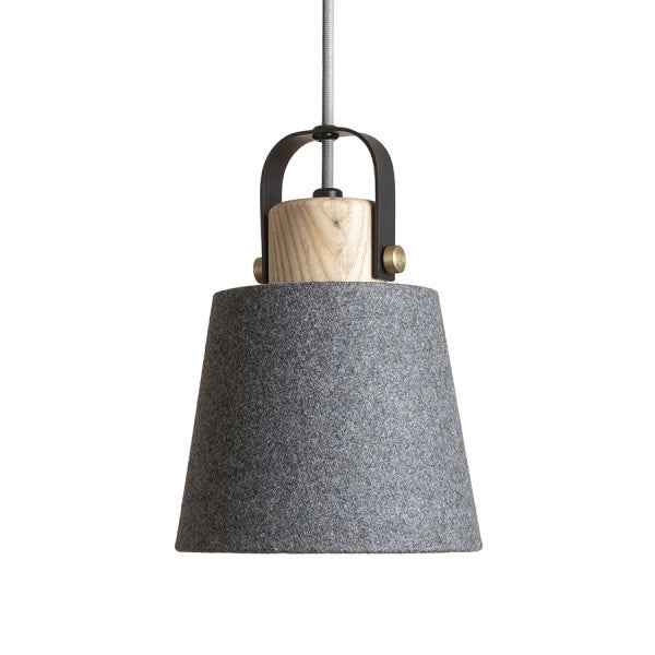 Lampadario CHOUPETTE a sospensione grigio nerastro tessuto/legno 230V E27 15W