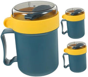 Tazza da zuppa a 3 parti con coperchio e maniglia Bol Magnetron Design da picnic elegante, chiusura ermetica per zuppe, cereali e insalate colore oliva