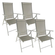 SET 4 SEDIE PIEGHEVOLI ANTIBES 7 POSIZIONI STRUTTURA IN ACCIAIO SEDUTA IN TEXTILENE COLORE ECRU 57X68X105 CM