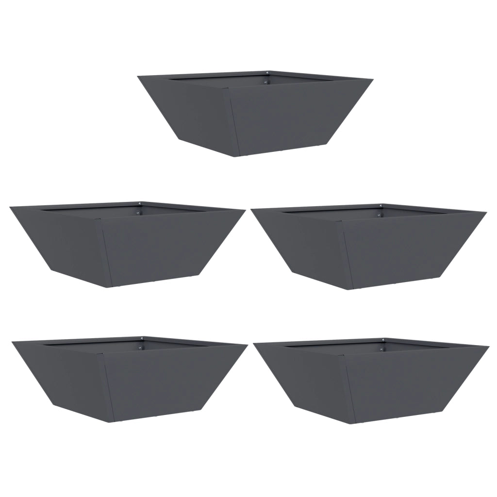 Set di fioriere in plastica Antracite Plastica 40 x 40 x 15 cm