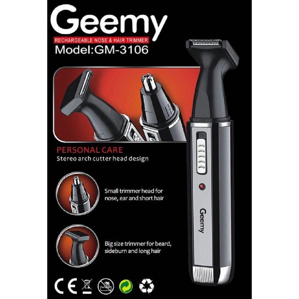 Trade Shop - Rifinitore 2in1 Rasoio Naso Capelli Ricaricabile Professionale Elettrico Gm-3106 -