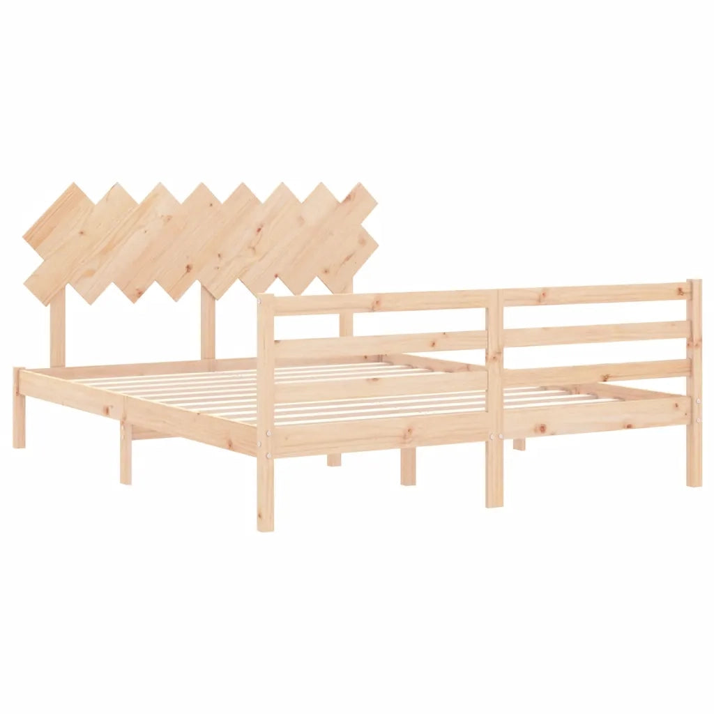 Giroletto con Testiera-Struttura Letto con testiera 160x200 cm in Legno Massello 265834