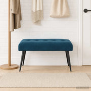 Panchina con bottoni imbottiti Blu 80 x 40 x 46 cm Velluto 42038524