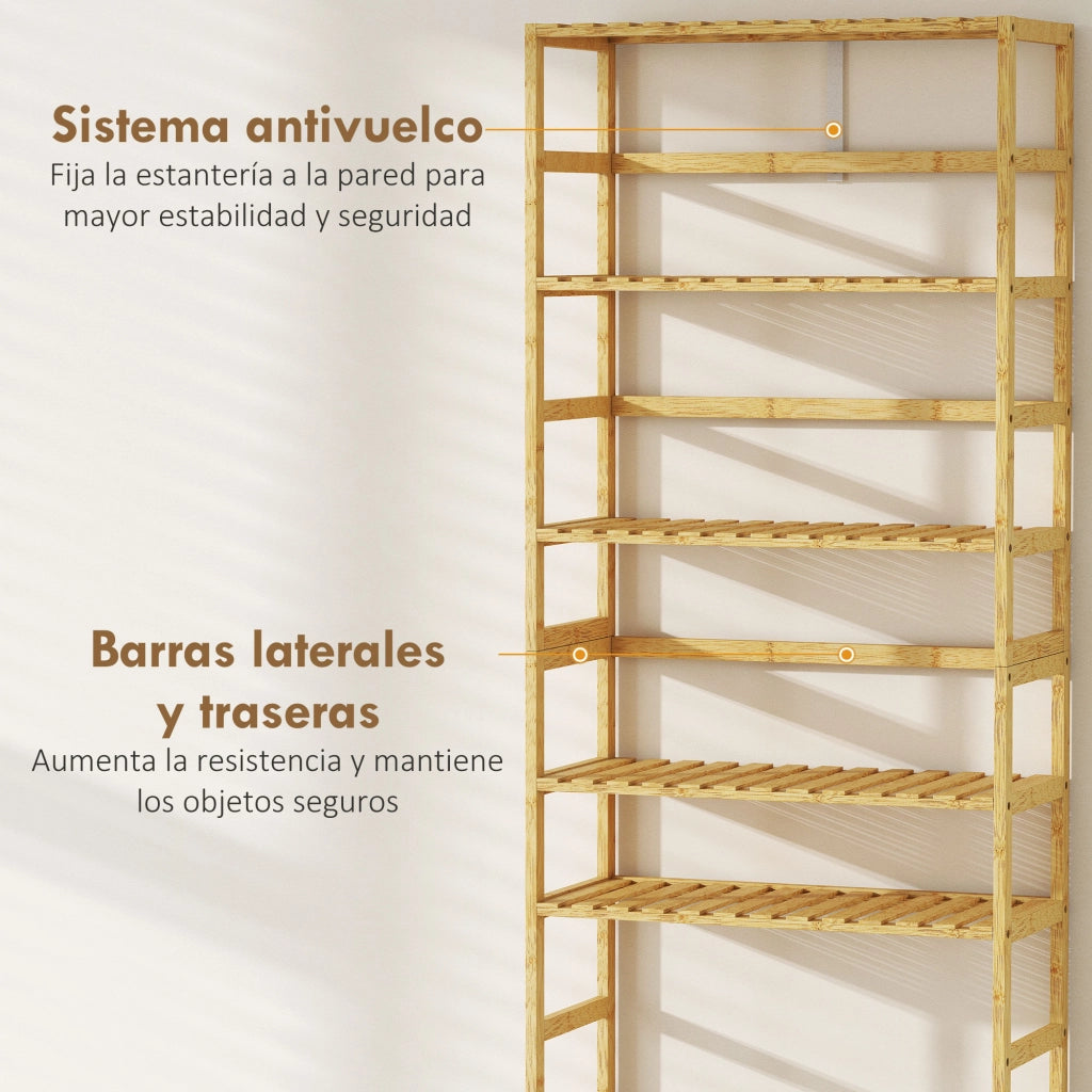 Libreria 6 Livelli in Bamb¨´ ¨C Zephmum ¨C Naturale 60x30x180