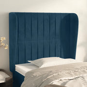 Testiera ad Orecchio-Testata con Orecchie Blu Scuro 103x23x118/128 cm in Velluto 904707