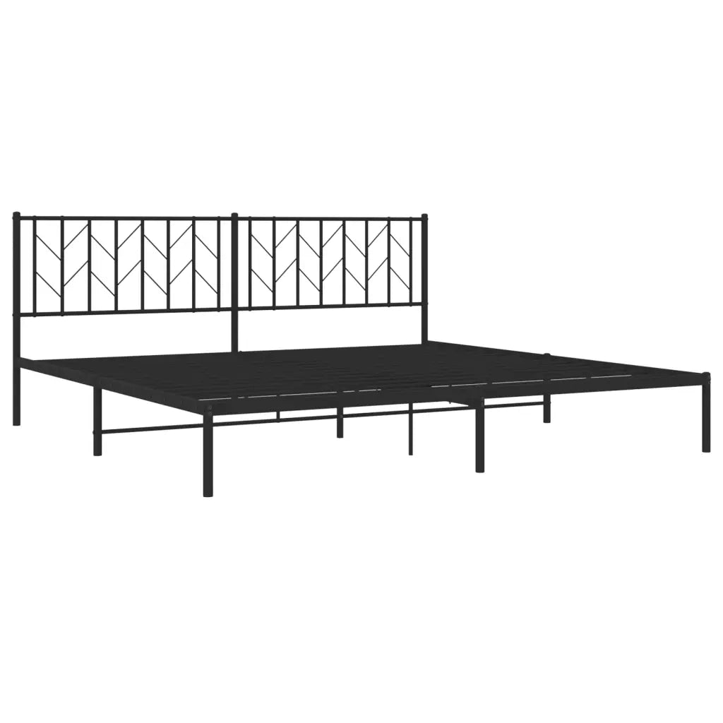 Giroletto con Testiera in Metallo Nero 200x200 cm 374444