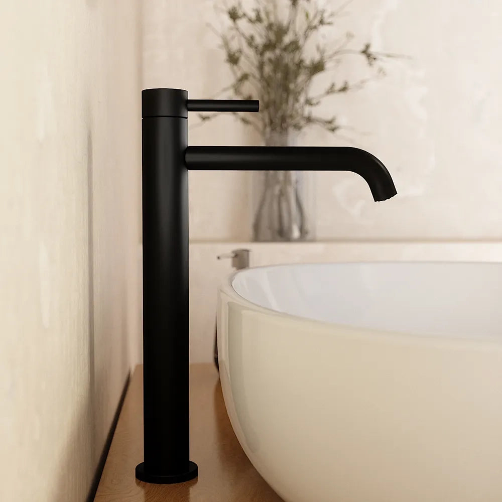 Set miscelatori: lavabo alto bidet senza scarico e incasso doccia c/deviatore nero opaco | Bette