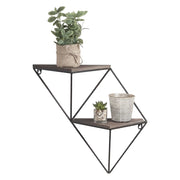 Cassola, Mensola 2 Ripiani, 33x13x30h cm Marrone Noce