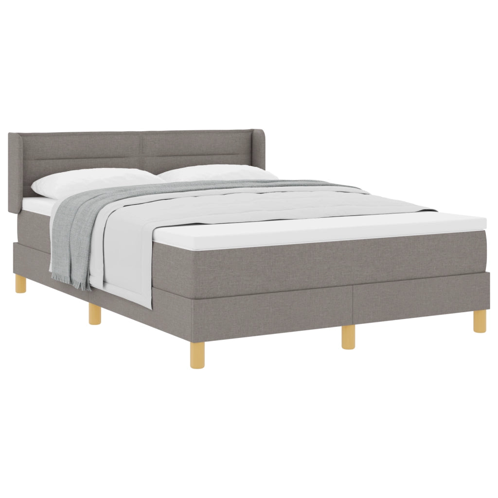 Letto Box Spring con Materasso Tortora 140x200 cm Tessuto