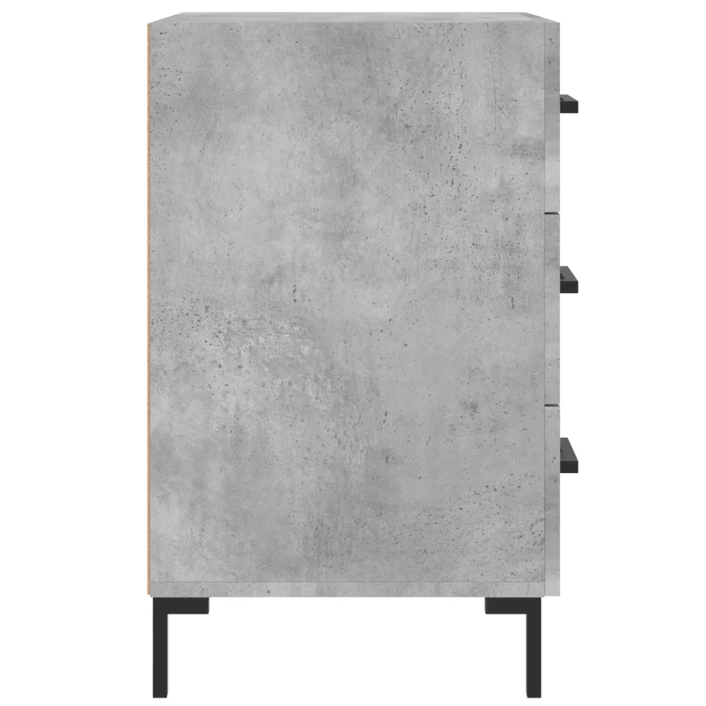 Comodino | Armadio da Notte | Mobiletto da notte Grigio Cemento 40x40x66 cm in Legno Multistrato
