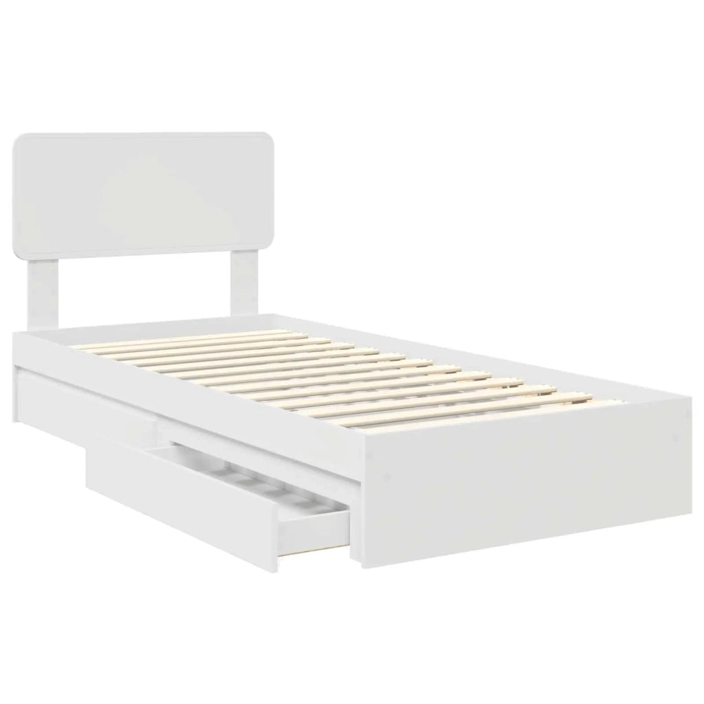Letto con Contenitore Bianco 90 x 200 cm Legno multistrato 3412311