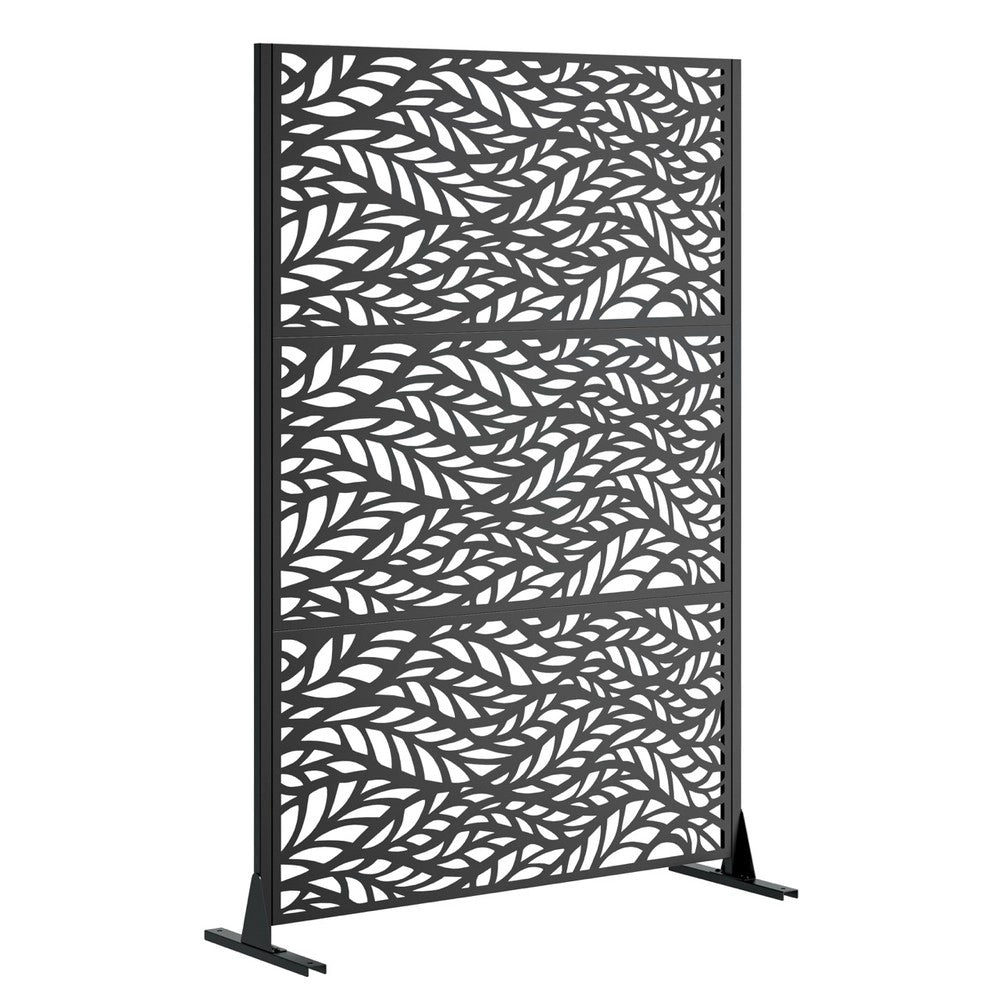 Pannello Divisorio da Giardino Freestanding ¨C Xylo ¨C Metallo, 183x116 cm, Balcone Patio