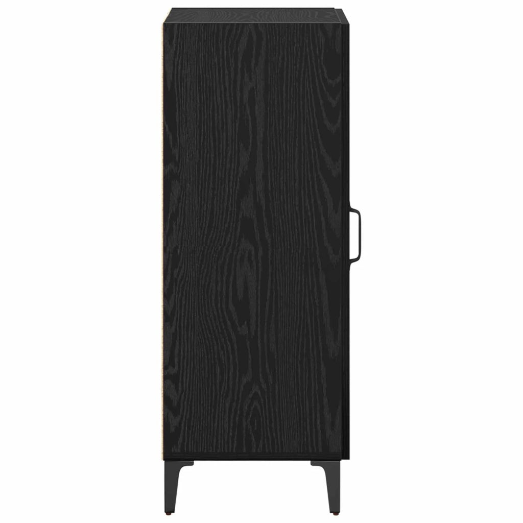 Credenza | Madia | Buffet da pranzo | Armadio da pranzo Rovere Nero 34,5 x 34 x 90 cm Legno multistrato