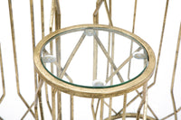 Porta Telefono Tunisi Tris Ø32x71-28x65-23x61 cm in Ferro e Vetro Oro