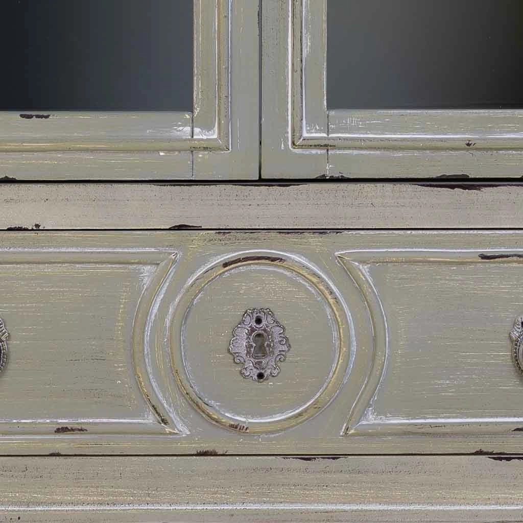 Vetrina in legno con un cassetto grigio 80x42x120h cm