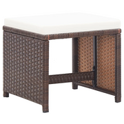 Sgabelli da Giardino 2 pz con Cuscini in Polyrattan Marrone CFW4013194